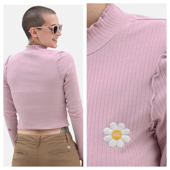 Oversized Long Sleeve Floral Detail Top In Lilac-purple - Picture 9 of 10